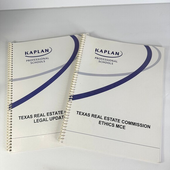 Kaplan Professional Schools Texas Real Estate Set of 2 Spiral Books - Picture 1 of 13